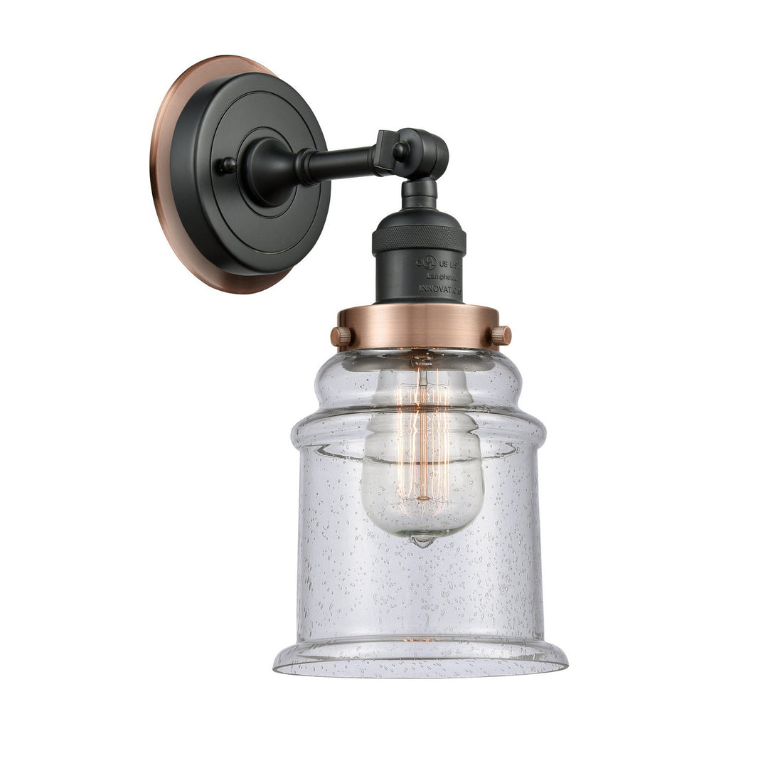 Innovations Franklin Restoration 203BK-BPAC-HRAC-G184 Wall Sconce Light - Matte Black