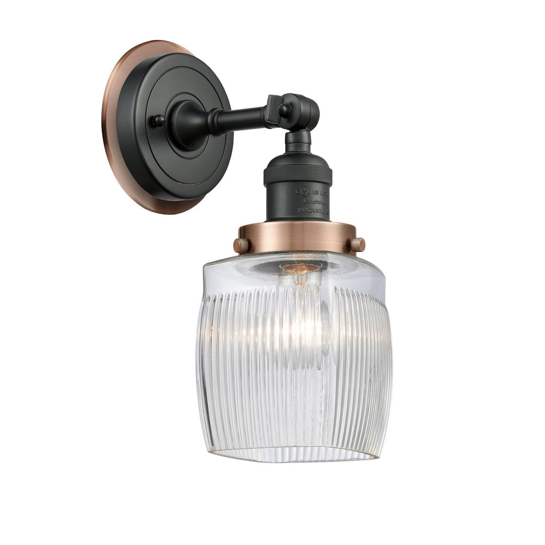 Innovations Franklin Restoration 203BK-BPAC-HRAC-G302 Wall Sconce Light - Matte Black