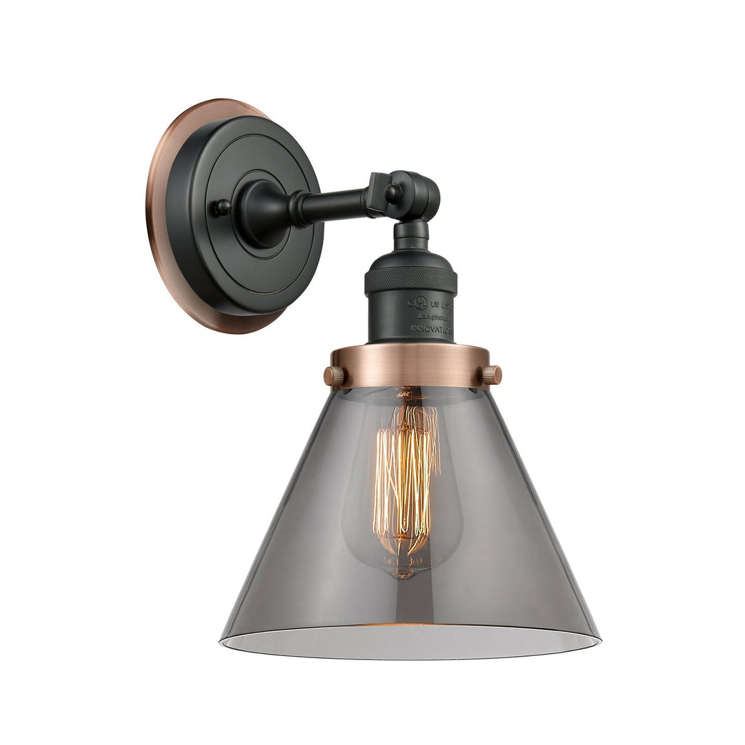 Innovations Franklin Restoration 203BK-BPAC-HRAC-G43 Wall Sconce Light - Matte Black