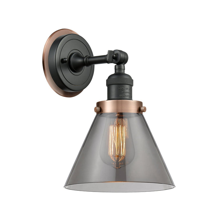 Innovations Franklin Restoration 203BK-BPAC-HRAC-G43 Wall Sconce Light - Matte Black
