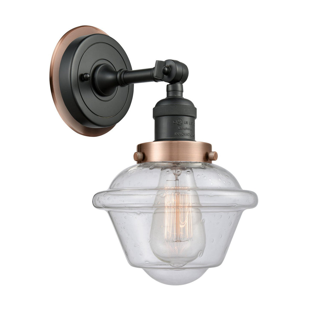 Innovations Franklin Restoration 203BK-BPAC-HRAC-G534 Wall Sconce Light - Matte Black