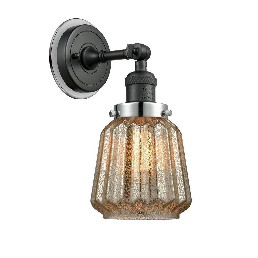 Innovations Franklin Restoration 203BK-BPPC-HRPC-G146 Wall Sconce Light - Matte Black