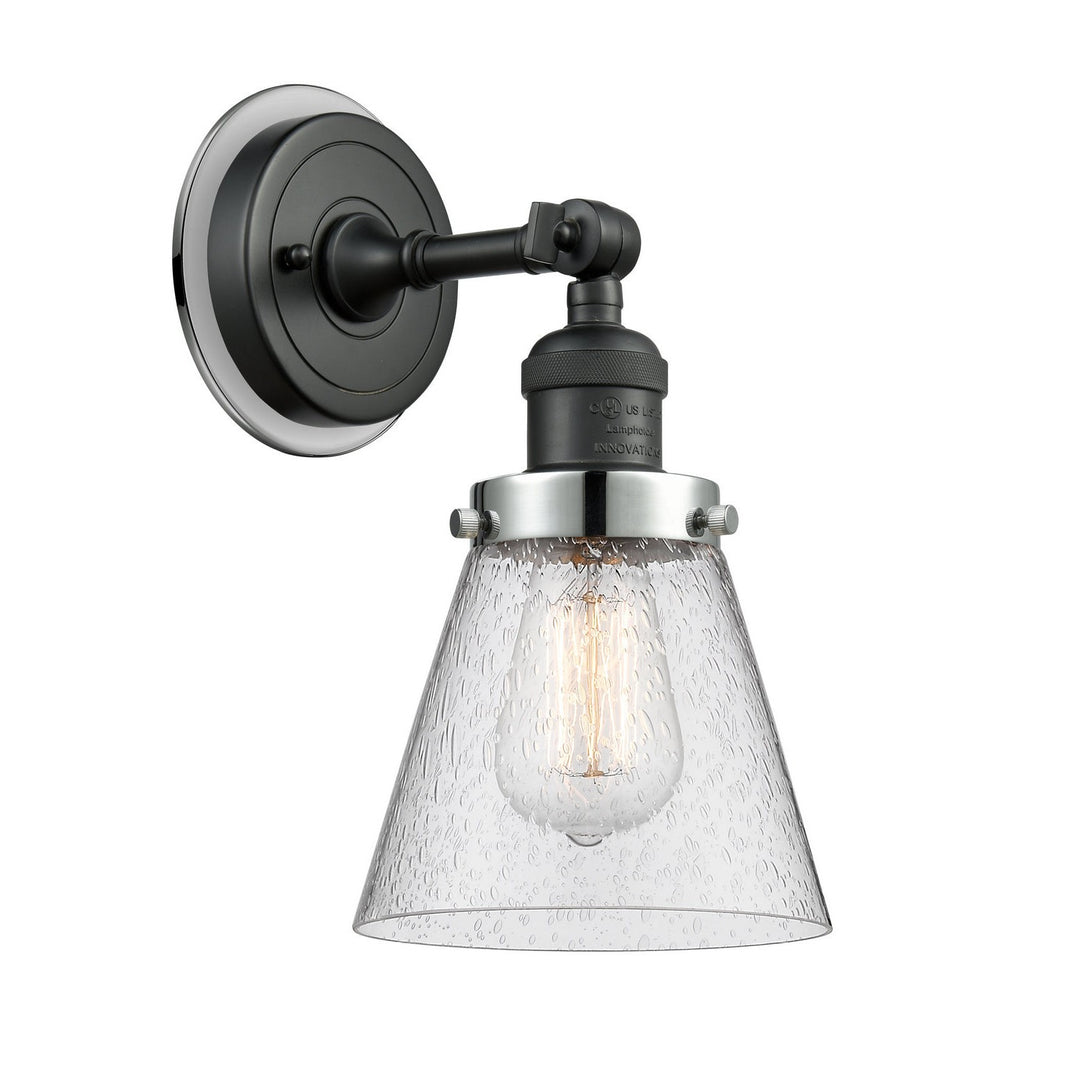 Innovations Franklin Restoration 203BK-BPPC-HRPC-G64 Wall Sconce Light - Matte Black