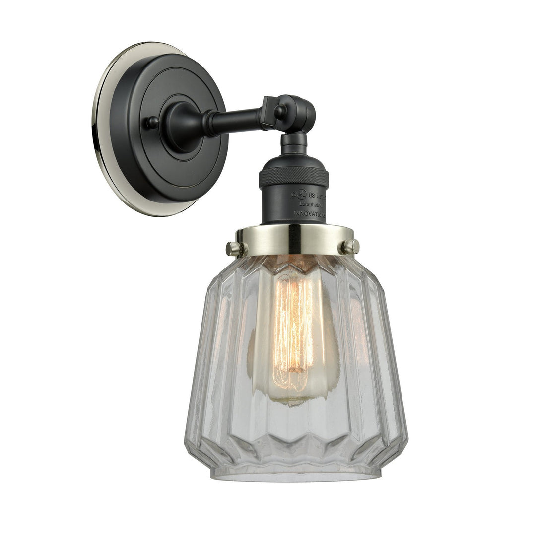 Innovations Franklin Restoration 203BK-BPPN-HRPN-G142 Wall Sconce Light - Matte Black