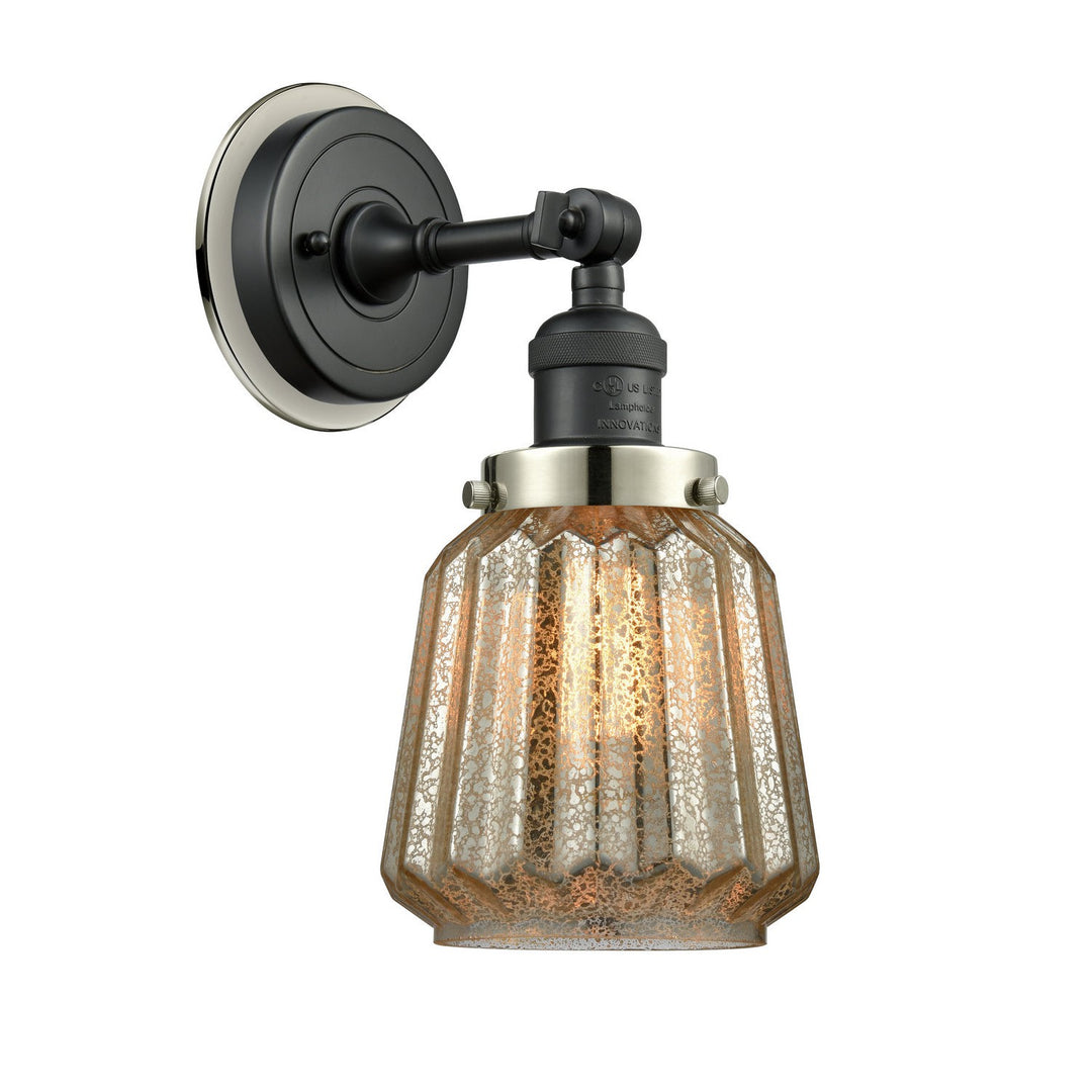 Innovations Franklin Restoration 203BK-BPPN-HRPN-G146 Wall Sconce Light - Matte Black