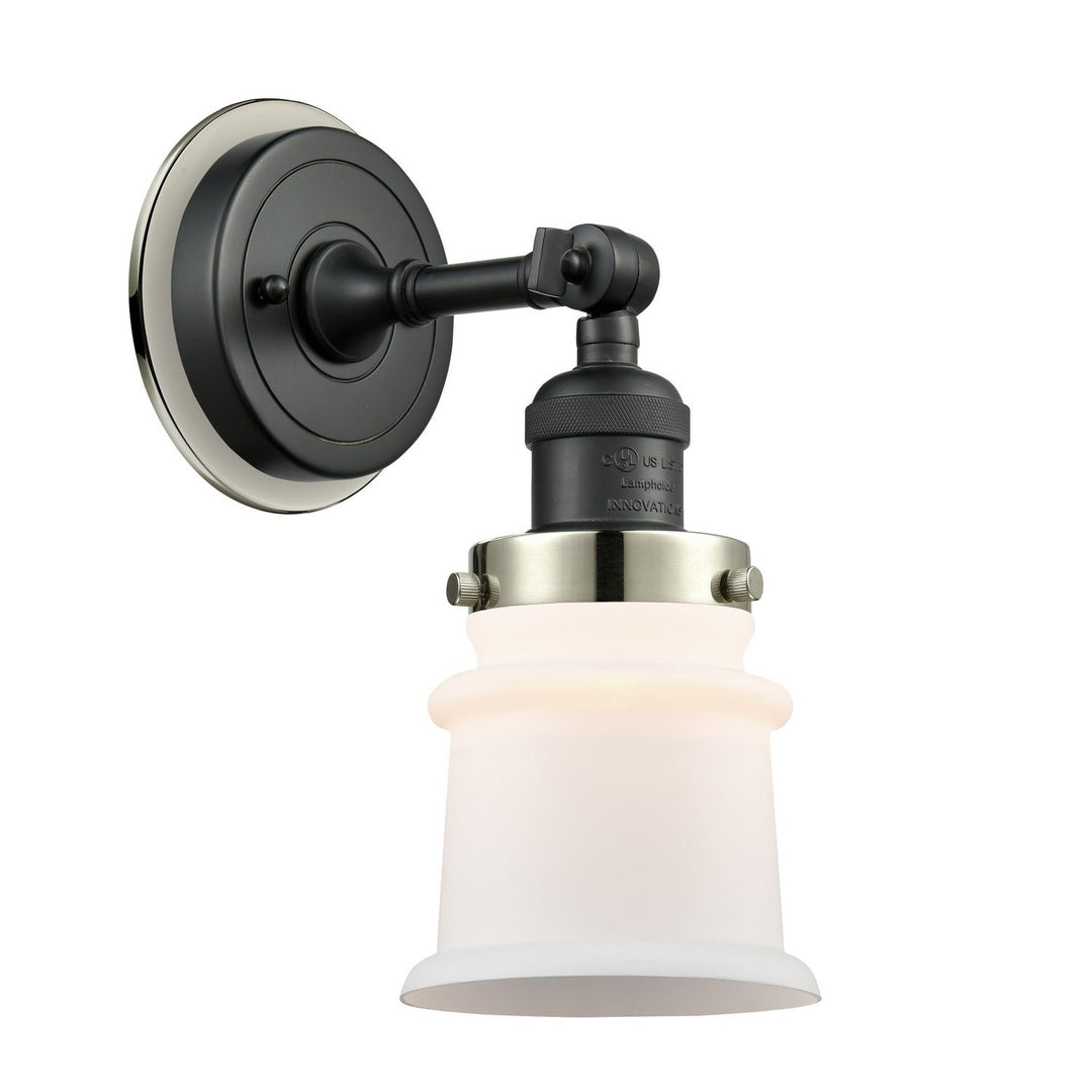 Innovations Franklin Restoration 203BK-BPPN-HRPN-G181S Wall Sconce Light - Matte Black