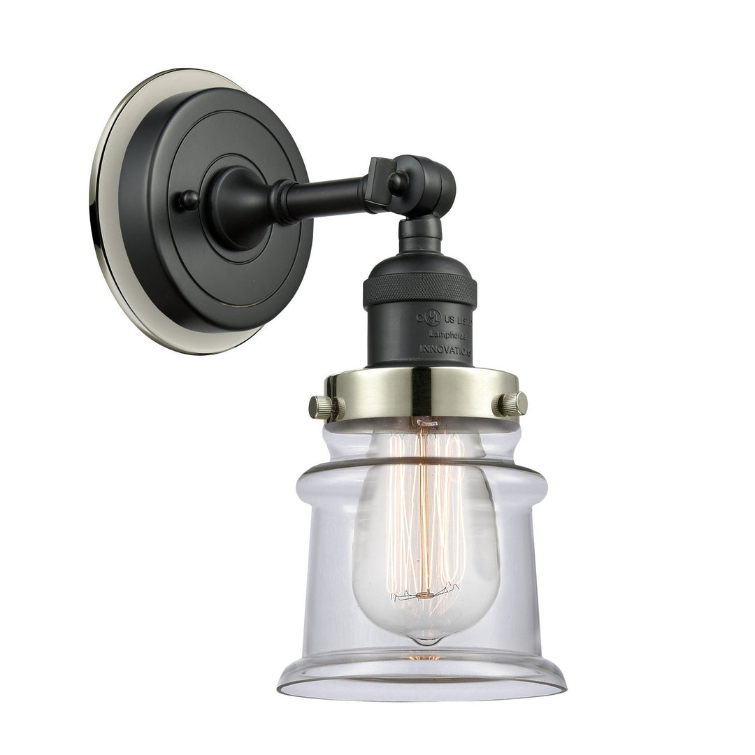 Innovations Franklin Restoration 203BK-BPPN-HRPN-G182S Wall Sconce Light - Matte Black