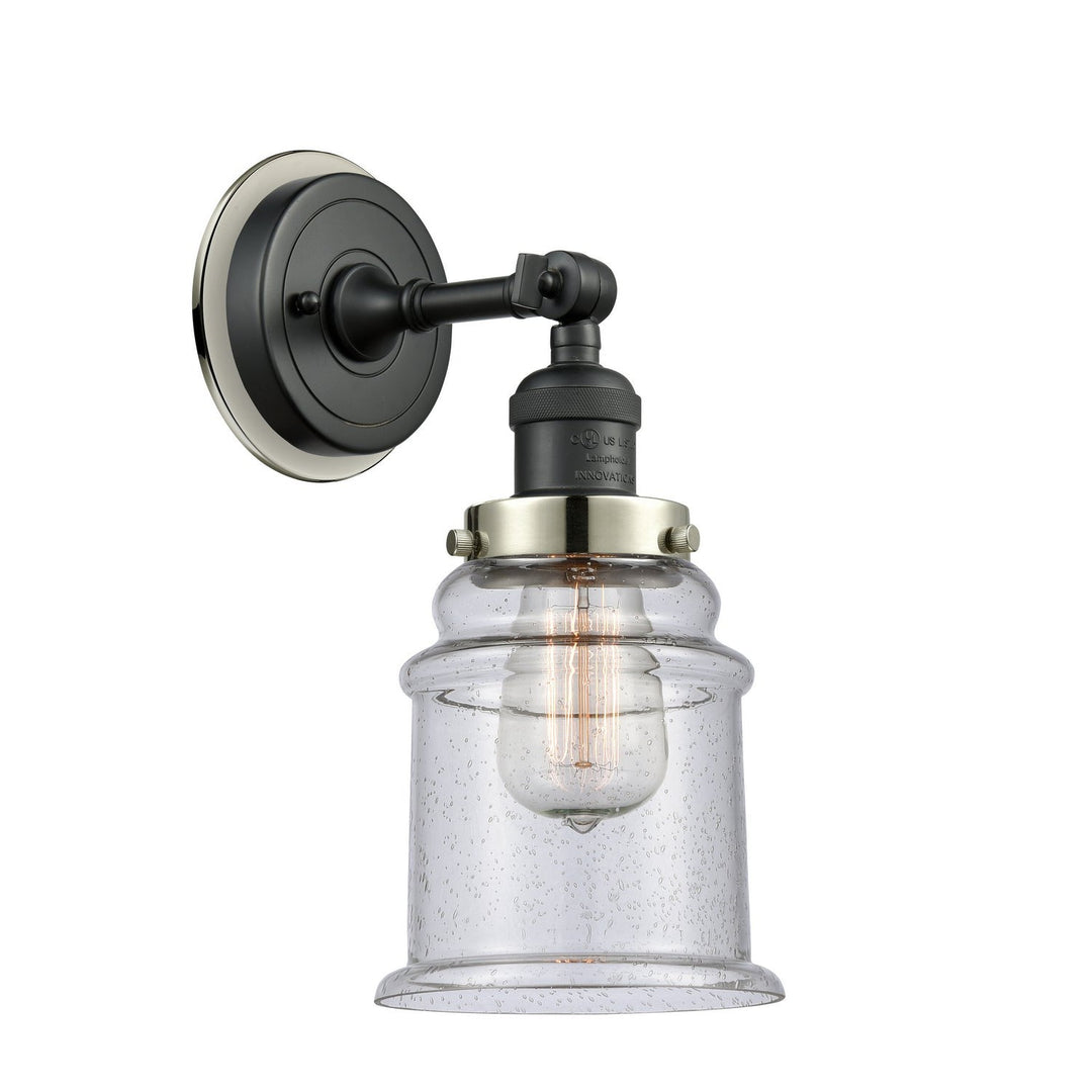 Innovations Franklin Restoration 203BK-BPPN-HRPN-G184 Wall Sconce Light - Matte Black