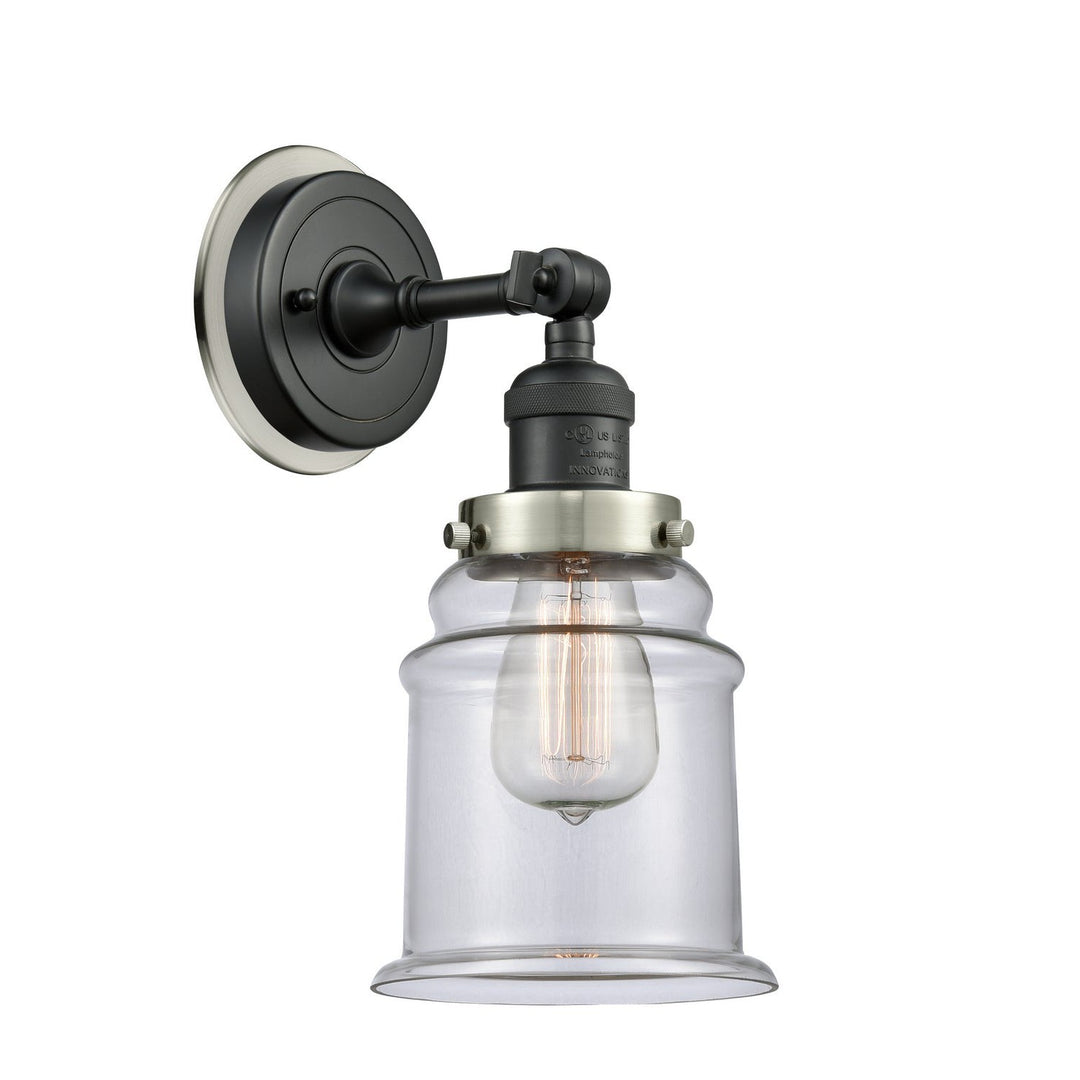 Innovations Franklin Restoration 203BK-BPSN-HRSN-G182 Wall Sconce Light - Matte Black