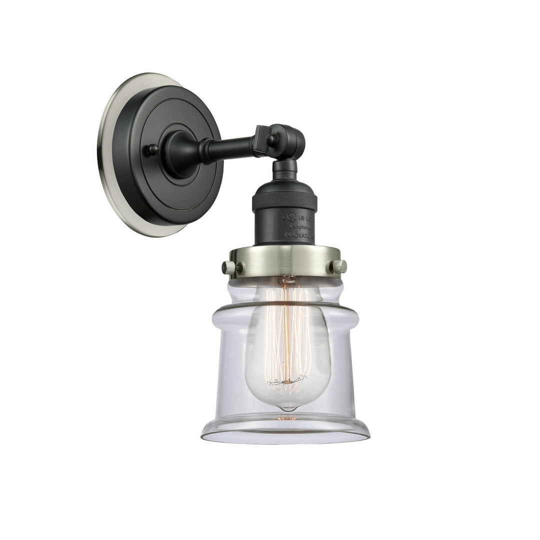 Innovations Franklin Restoration 203BK-BPSN-HRSN-G182S Wall Sconce Light - Matte Black
