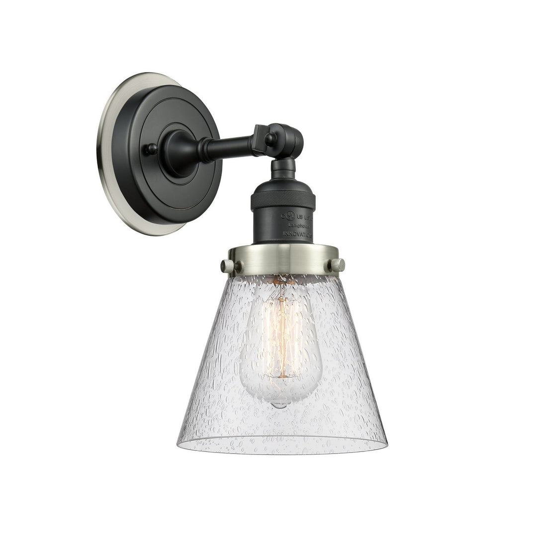 Innovations Franklin Restoration 203BK-BPSN-HRSN-G64 Wall Sconce Light - Matte Black