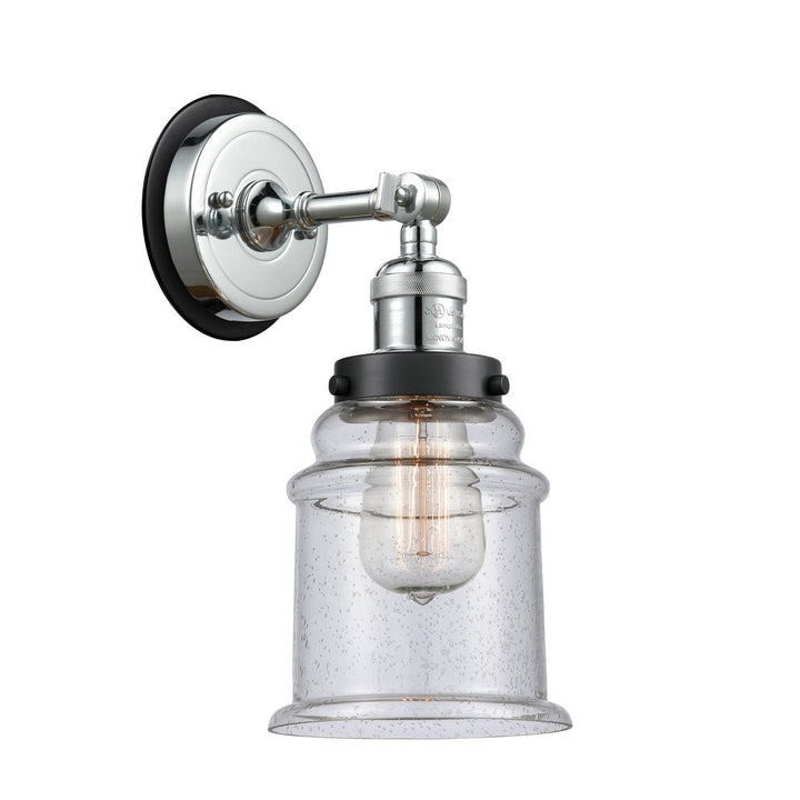 Innovations Franklin Restoration 203PC-BPBK-HRBK-G184 Wall Sconce Light - Polished Chrome
