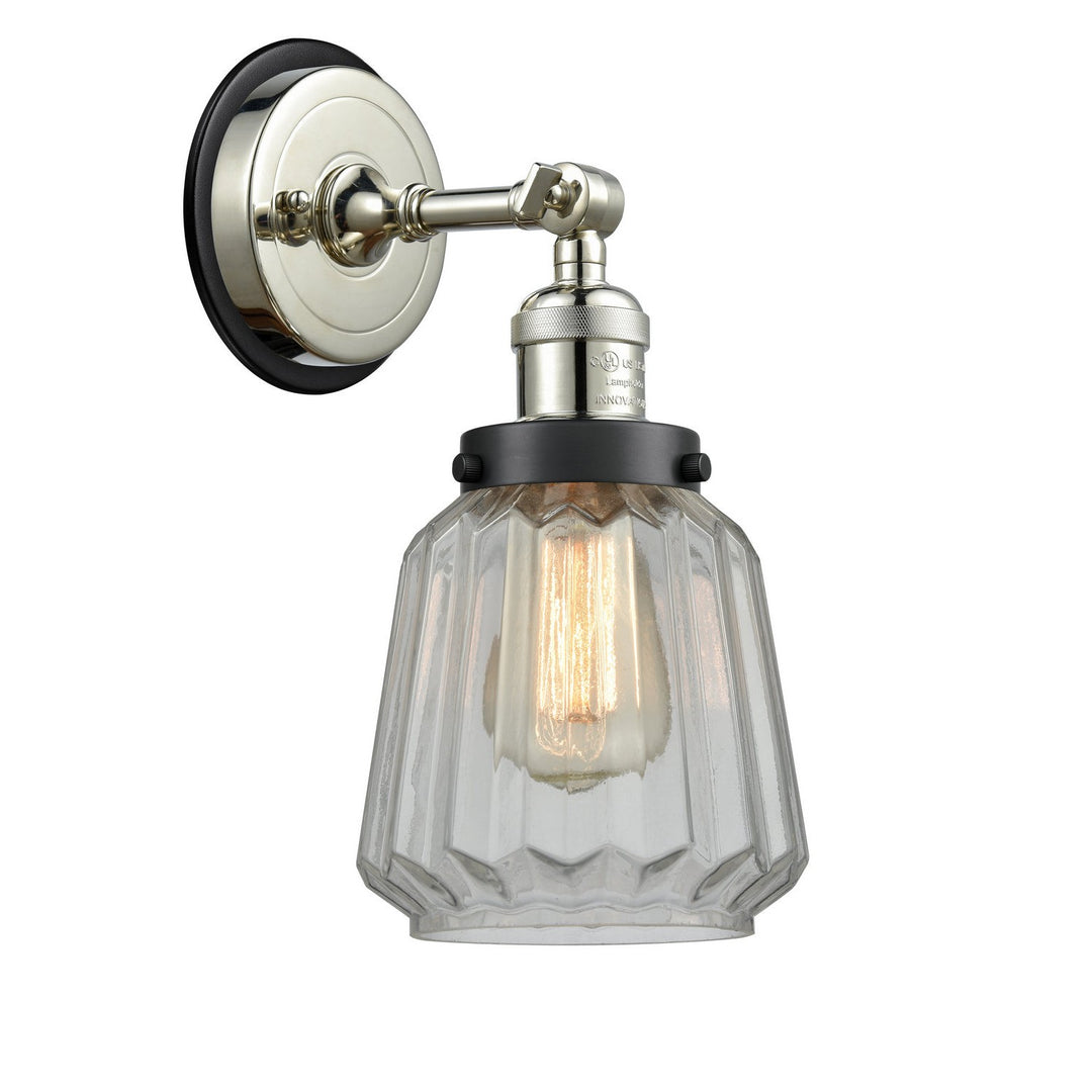 Innovations Franklin Restoration 203PN-BPBK-HRBK-G142 Wall Sconce Light - Polished Nickel