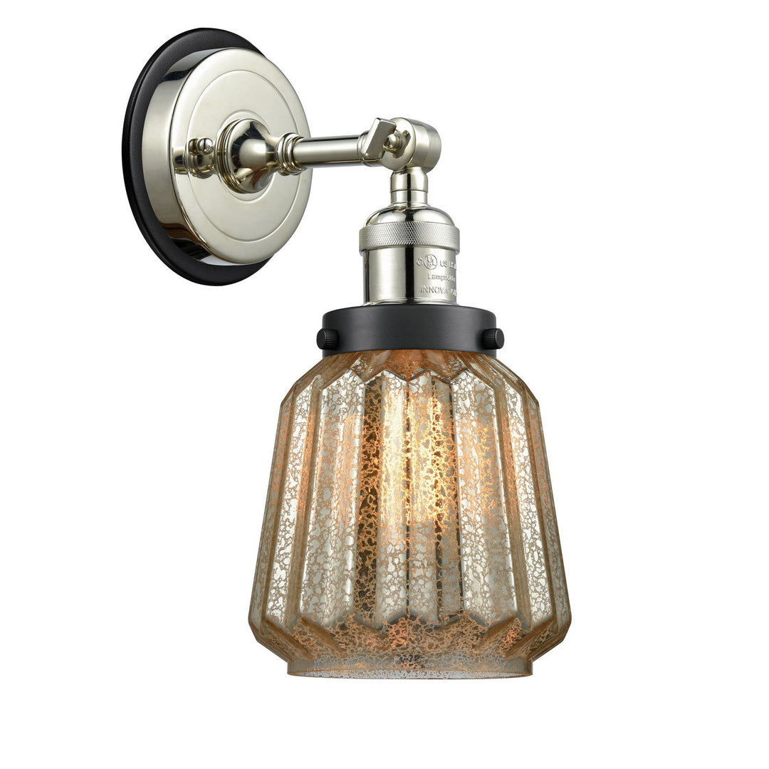 Innovations Franklin Restoration 203PN-BPBK-HRBK-G146 Wall Sconce Light - Polished Nickel