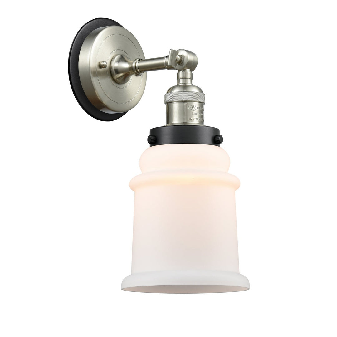 Innovations Franklin Restoration 203SN-BPBK-HRBK-G181 Wall Sconce Light - Brushed Satin Nickel