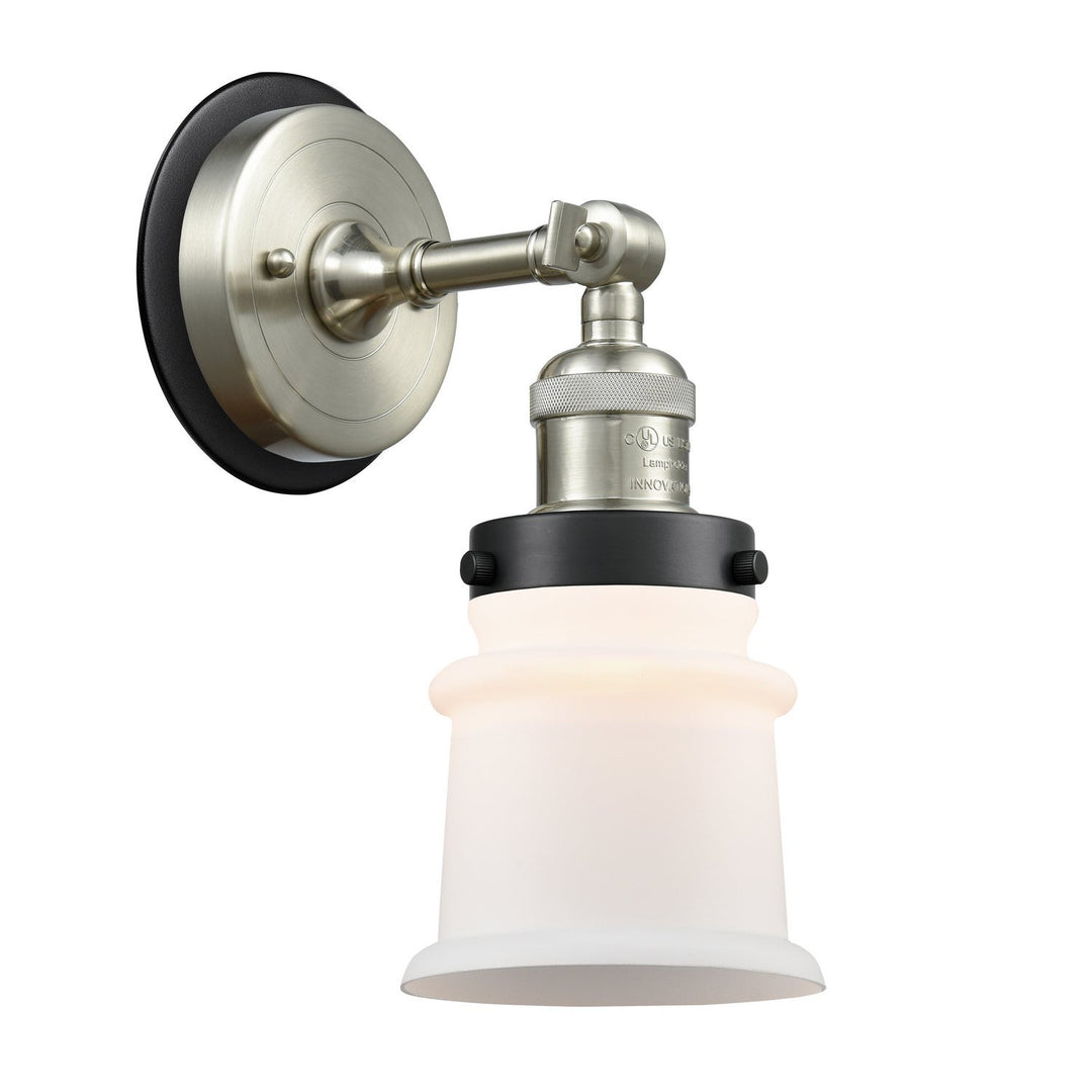 Innovations Franklin Restoration 203SN-BPBK-HRBK-G181S Wall Sconce Light - Brushed Satin Nickel