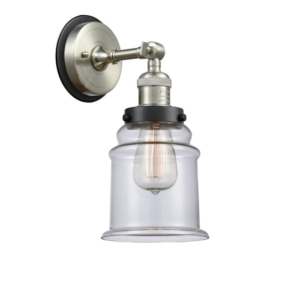 Innovations Franklin Restoration 203SN-BPBK-HRBK-G182 Wall Sconce Light - Brushed Satin Nickel