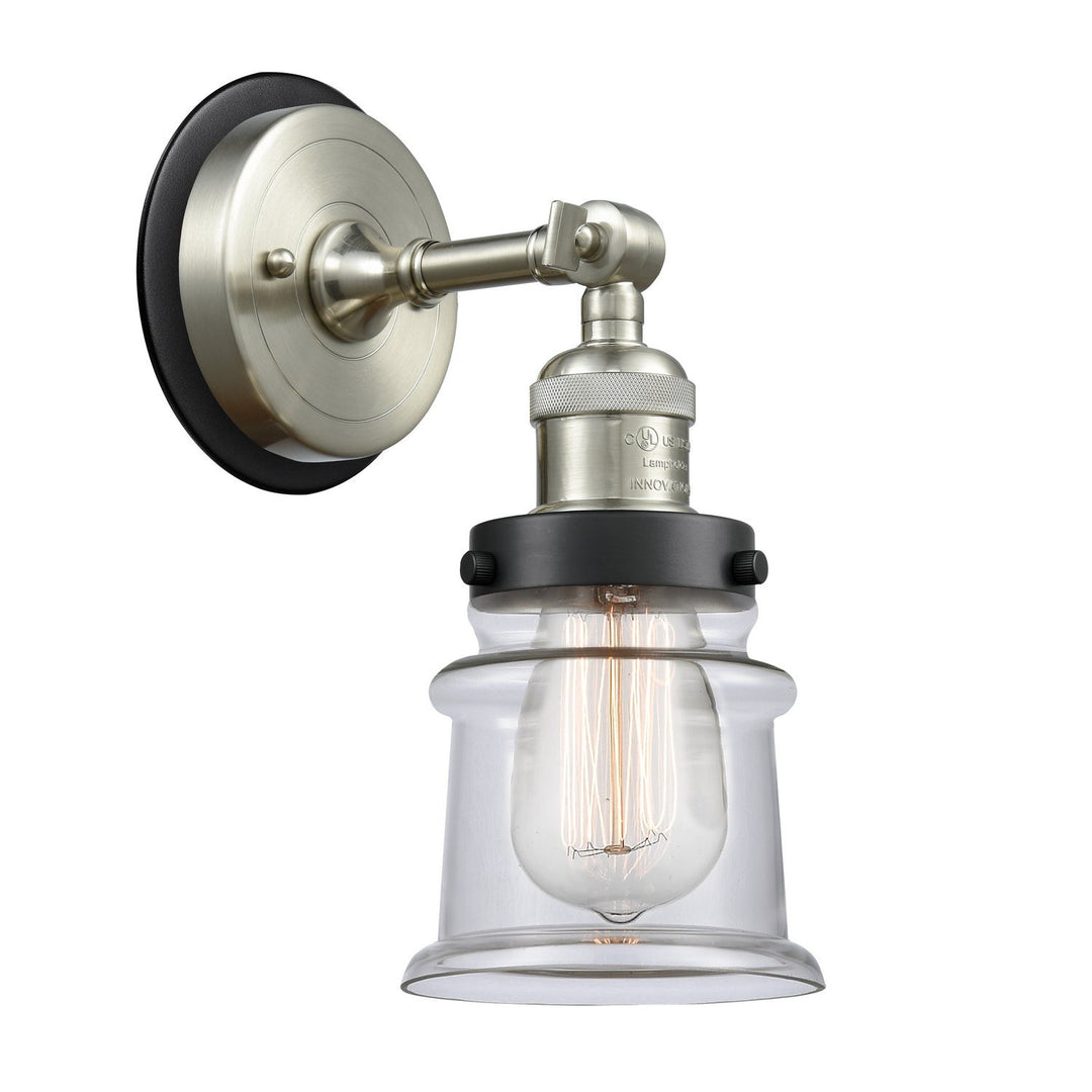 Innovations Franklin Restoration 203SN-BPBK-HRBK-G182S Wall Sconce Light - Brushed Satin Nickel