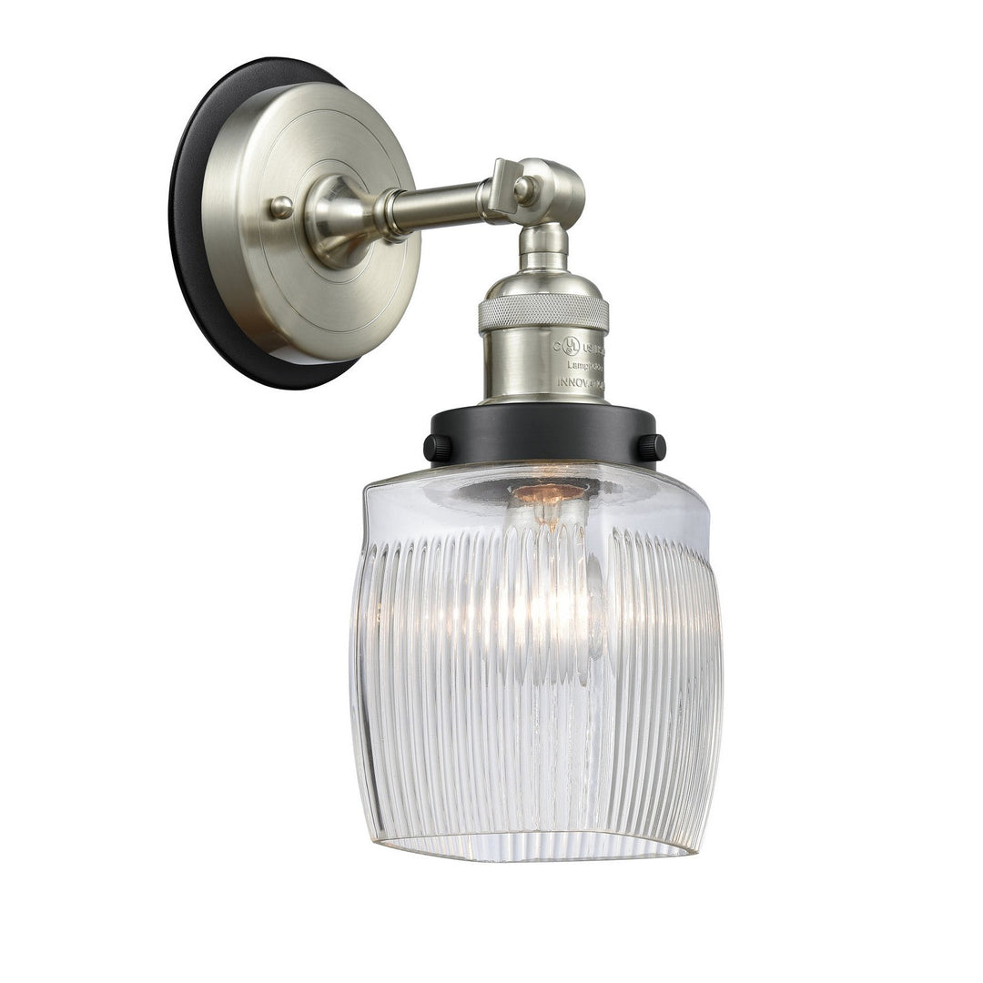 Innovations Franklin Restoration 203SN-BPBK-HRBK-G302 Wall Sconce Light - Brushed Satin Nickel