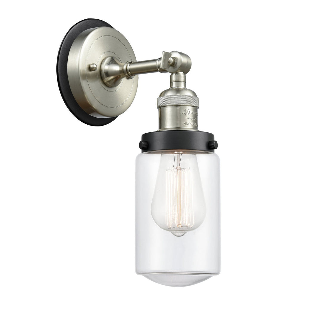Innovations Franklin Restoration 203SN-BPBK-HRBK-G312 Wall Sconce Light - Brushed Satin Nickel
