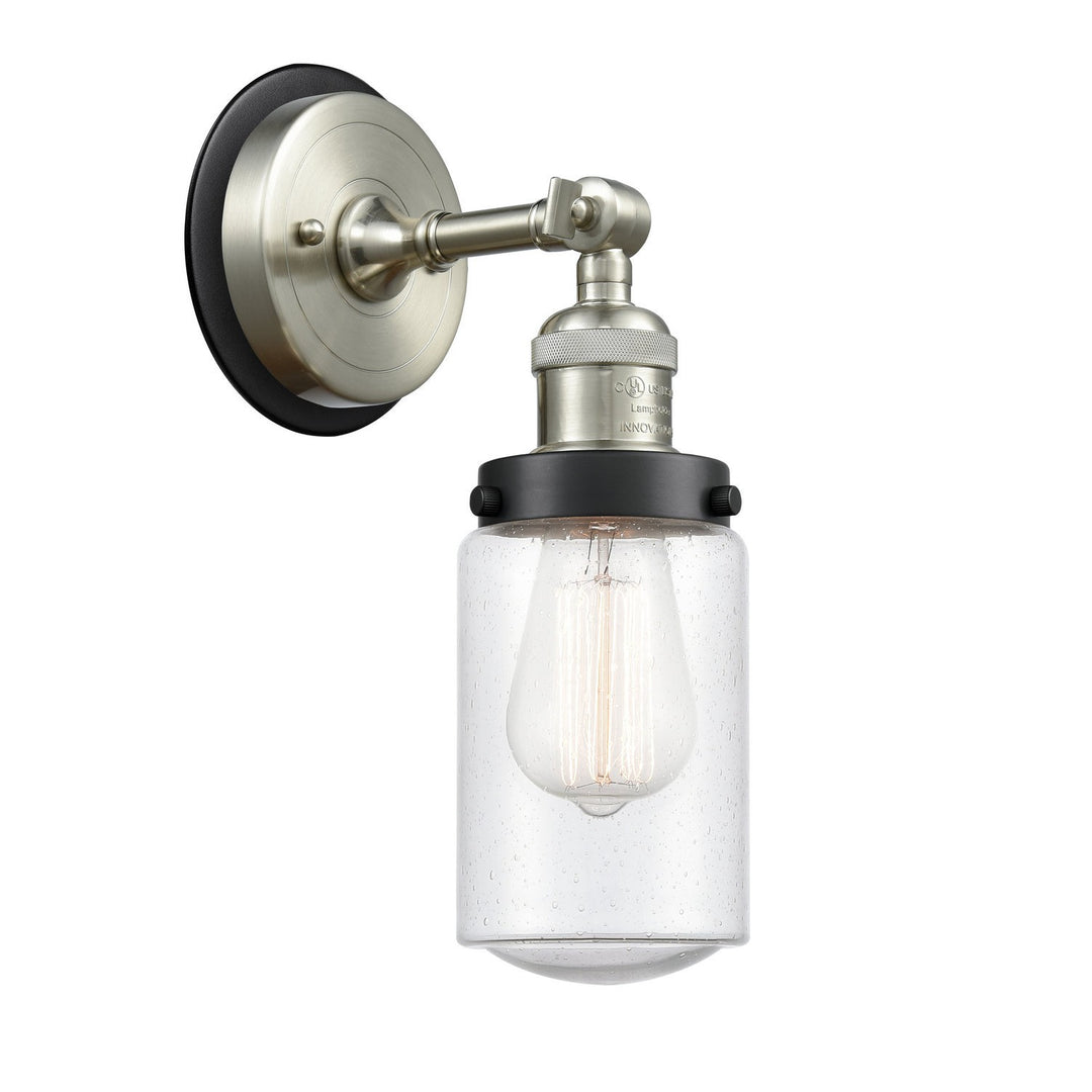 Innovations Franklin Restoration 203SN-BPBK-HRBK-G314 Wall Sconce Light - Brushed Satin Nickel