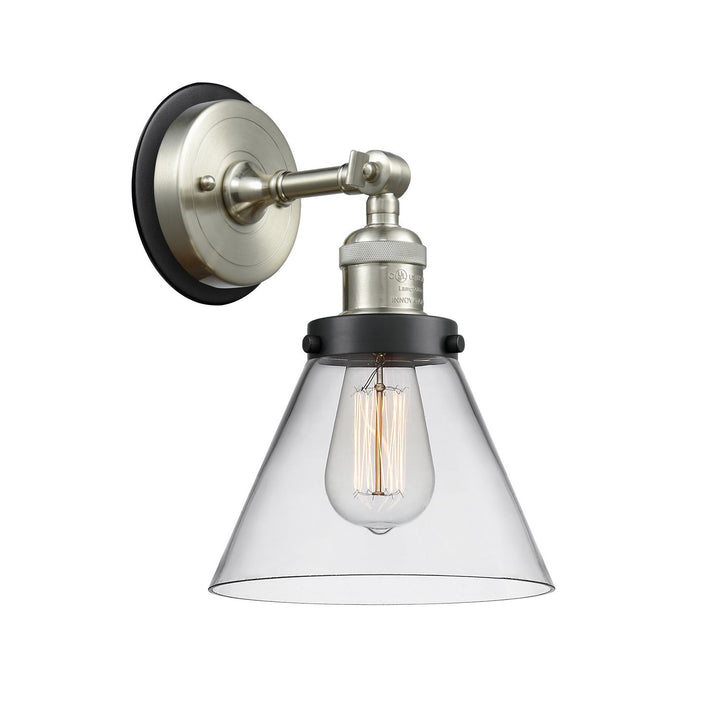Innovations Franklin Restoration 203SN-BPBK-HRBK-G42 Wall Sconce Light - Brushed Satin Nickel