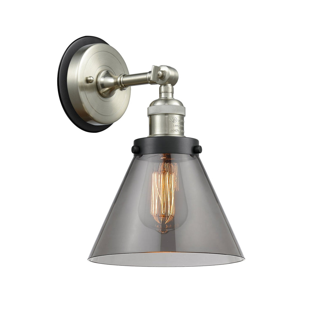 Innovations Franklin Restoration 203SN-BPBK-HRBK-G43 Wall Sconce Light - Brushed Satin Nickel