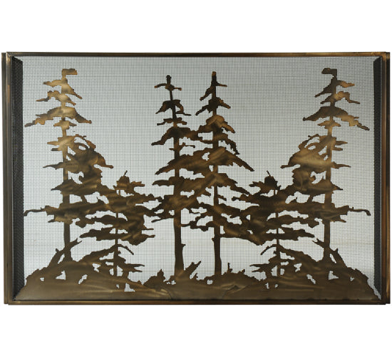 Meyda Tiffany Lighting 113067 Tall Pines Fireplace Screen Home Decor Copper/Antique/Verde