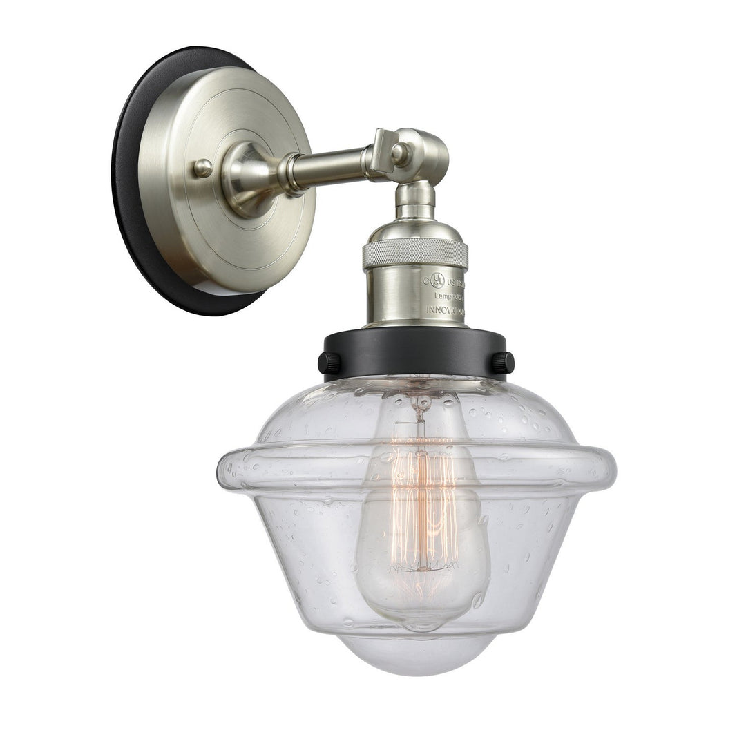 Innovations Franklin Restoration 203SN-BPBK-HRBK-G534 Wall Sconce Light - Brushed Satin Nickel