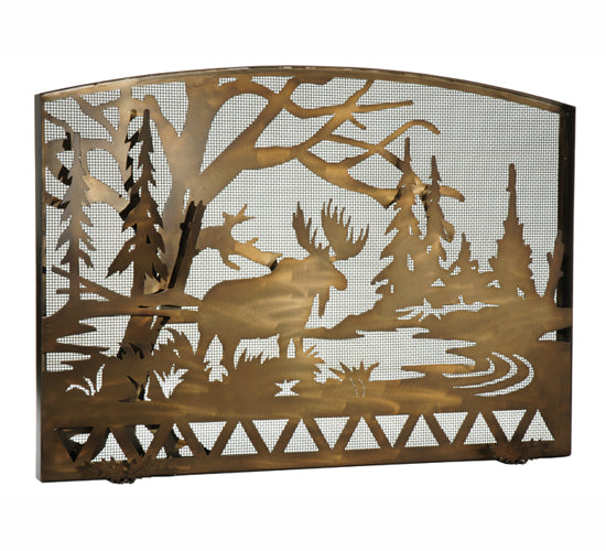 Meyda Tiffany Lighting 113069 Moose Creek Fireplace Screen Home Decor Copper/Antique/Verde