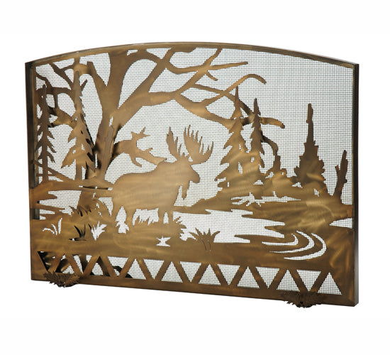 Meyda Tiffany Lighting 113070 Moose Creek Fireplace Screen Home Decor Copper/Antique/Verde