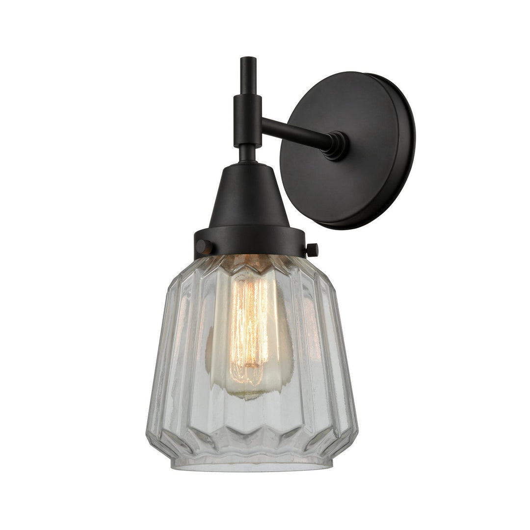 Innovations Caden 447-1W-BK-G142 Wall Sconce Light - Matte Black