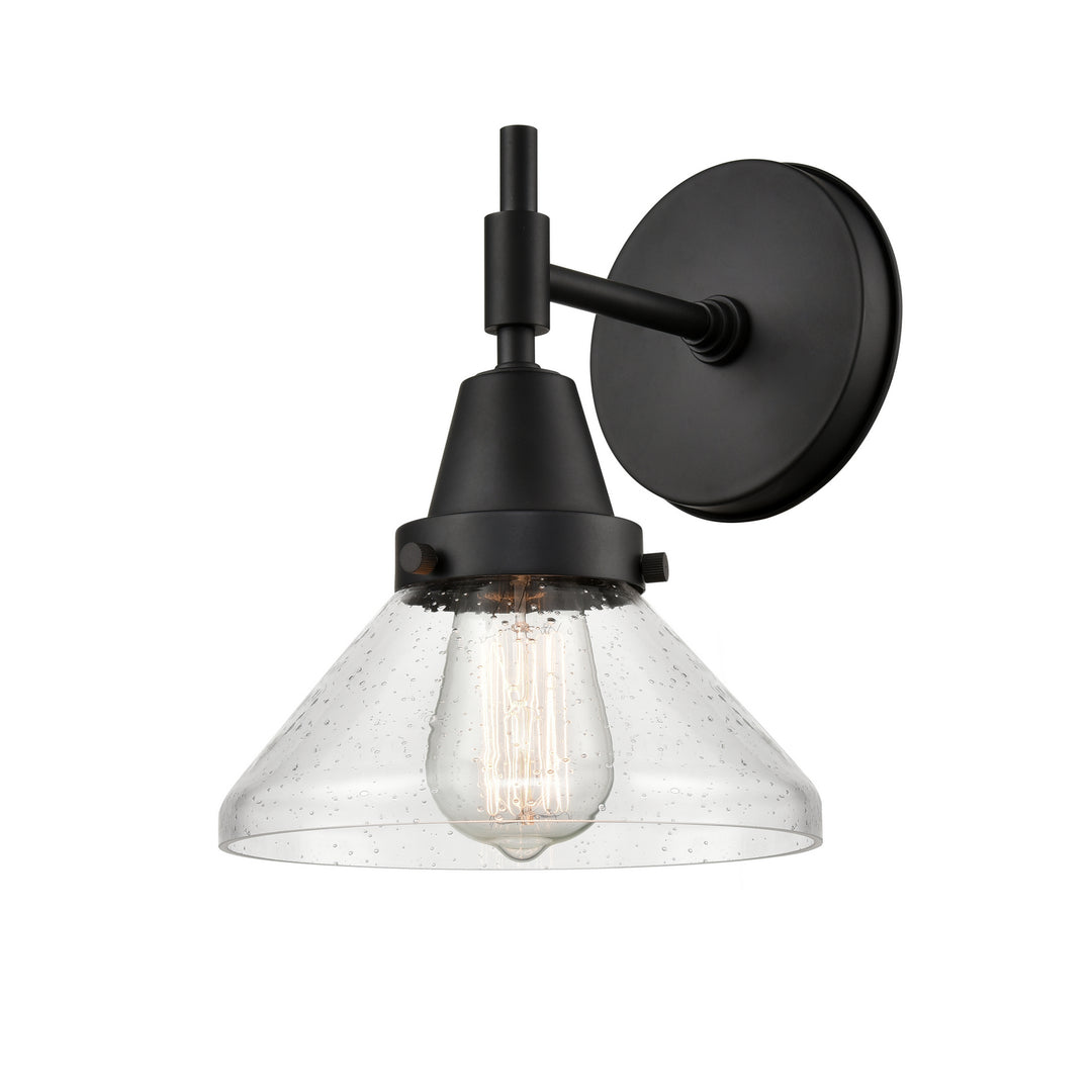 Innovations Caden 447-1W-BK-SDY-LED Wall Sconce Light - Matte Black