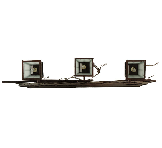 Meyda Tiffany Pine Branch 113088 Bath Vanity Light 32 in. wide - Red Rust,Wrought Iron