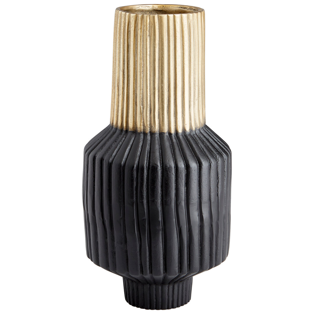 Cyan 10625 Vases & Planters - Matt Black And Gold