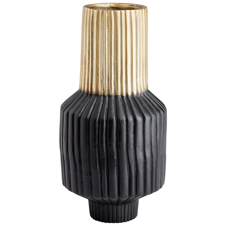 Cyan 10625 Vases & Planters - Matt Black And Gold