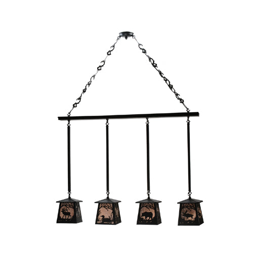 Meyda Tiffany Wildlife At Pine Lake 113099 Pendant Light - Black/Silver Mica