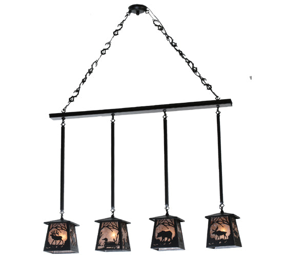 Meyda Tiffany Wildlife At Pine Lake 113099 Pendant Light - Black/Silver Mica
