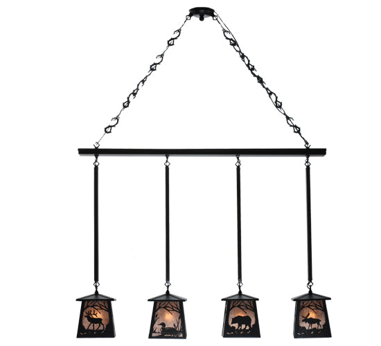 Meyda Tiffany Wildlife At Pine Lake 113099 Pendant Light - Black/Silver Mica