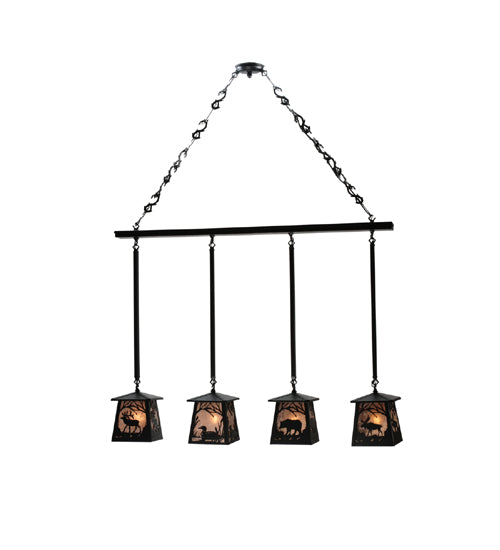 Meyda Tiffany Wildlife At Pine Lake 113099 Pendant Light - Black/Silver Mica