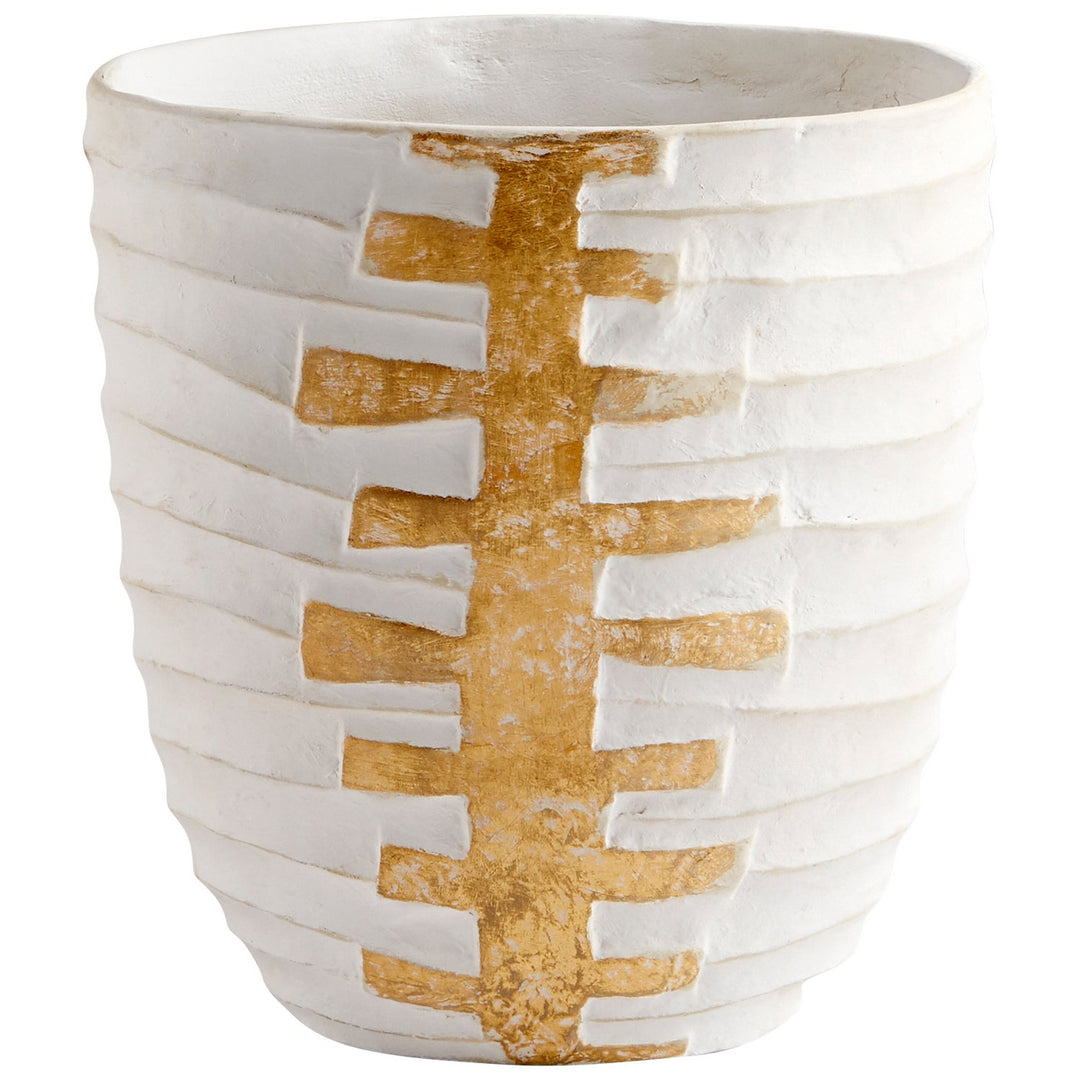 Cyan 10671 Vases & Planters - White And Gold