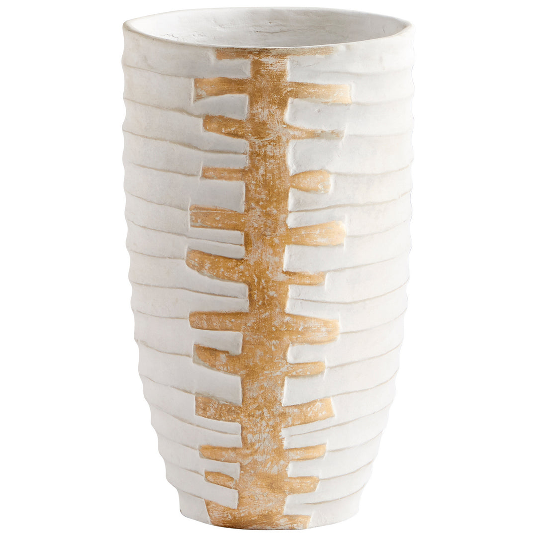 Cyan 10672 Vases & Planters - White And Gold