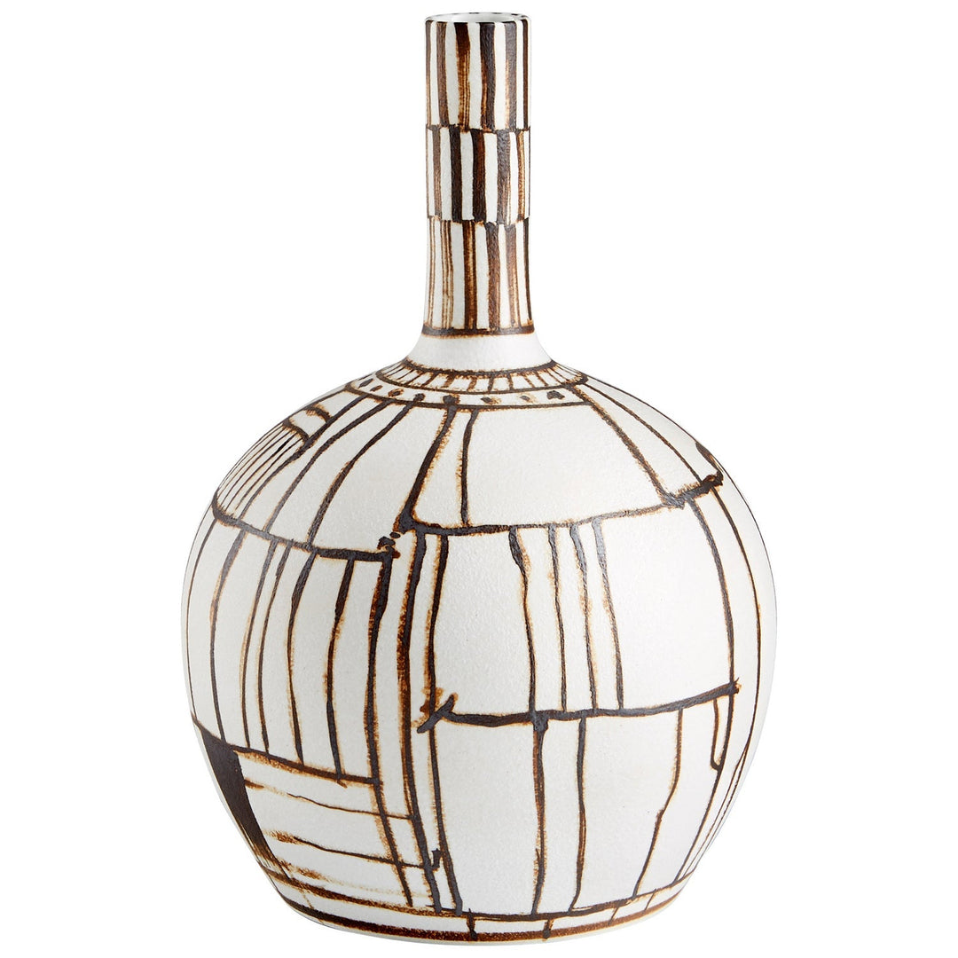 Cyan 10799 Vases & Planters - Ebony And White