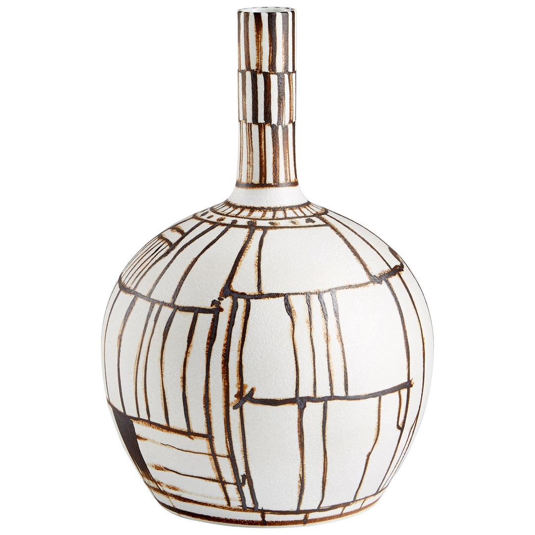 Cyan 10799 Vases & Planters - Ebony And White