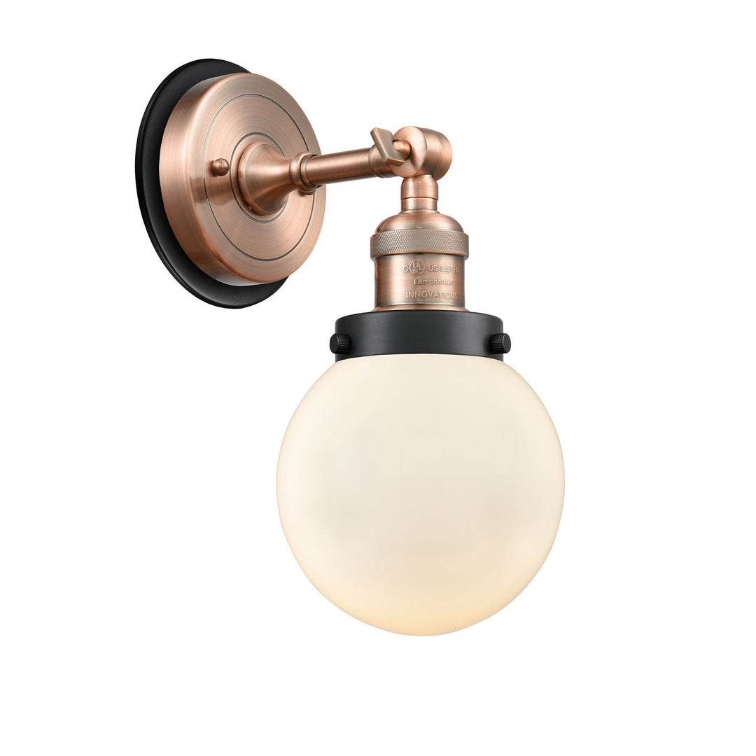 Innovations Franklin Restoration 203AC-BPBK-HRBK-G201-6 Wall Sconce Light - Antique Copper