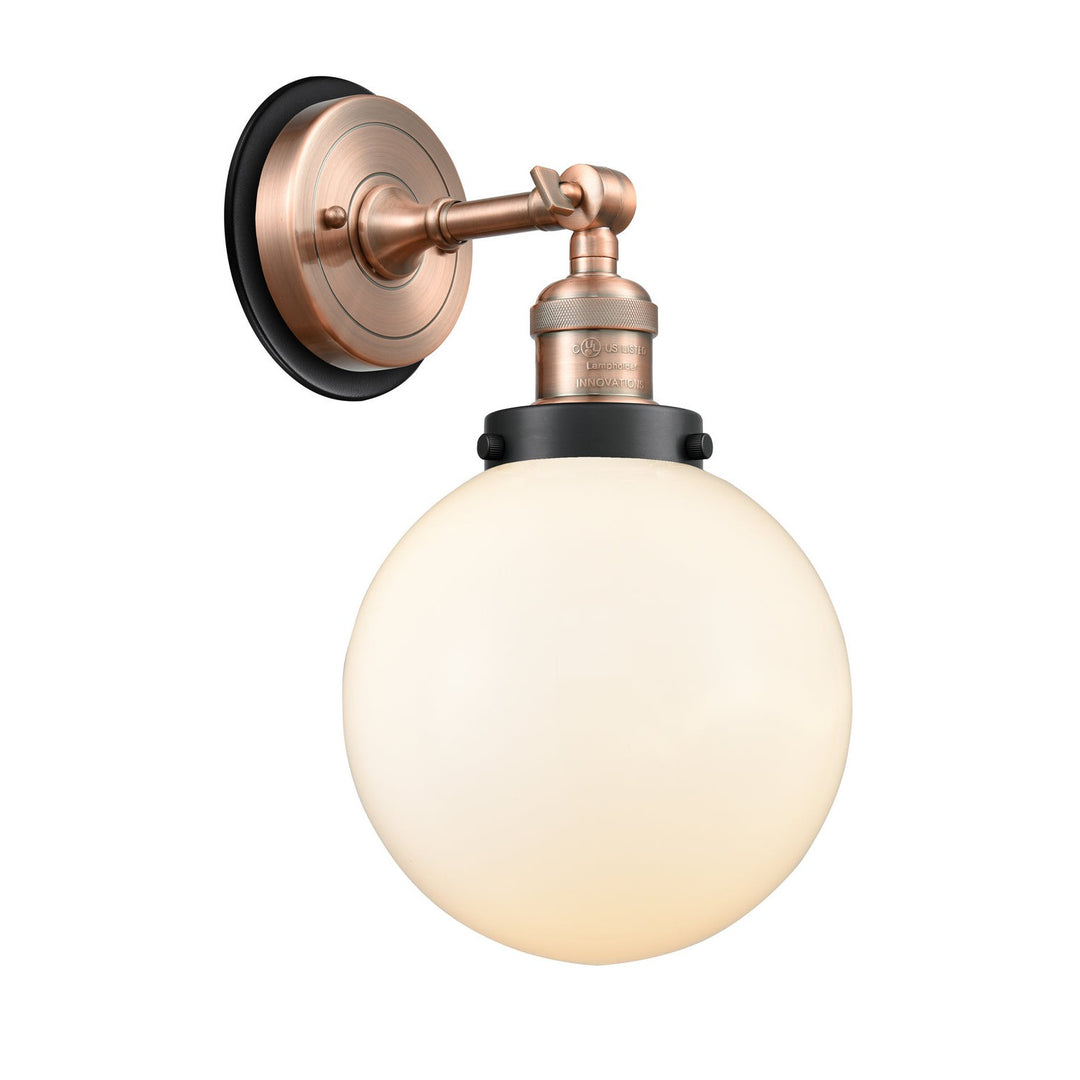 Innovations Franklin Restoration 203AC-BPBK-HRBK-G201-8 Wall Sconce Light - Antique Copper