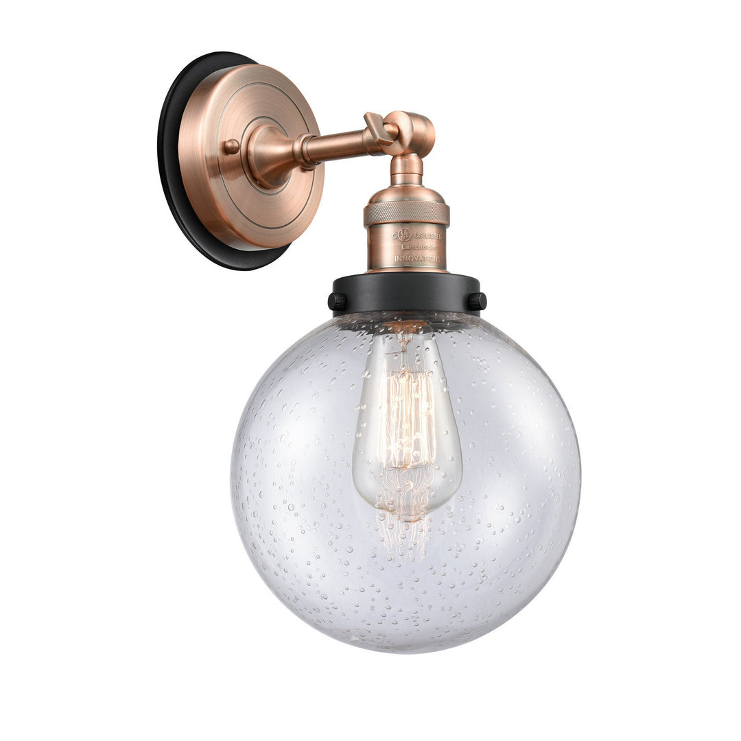 Innovations Franklin Restoration 203AC-BPBK-HRBK-G204-8 Wall Sconce Light - Antique Copper