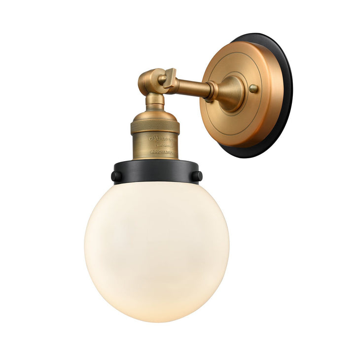 Innovations Franklin Restoration 203BB-BPBK-HRBK-G201-6 Wall Sconce Light - Brushed Brass