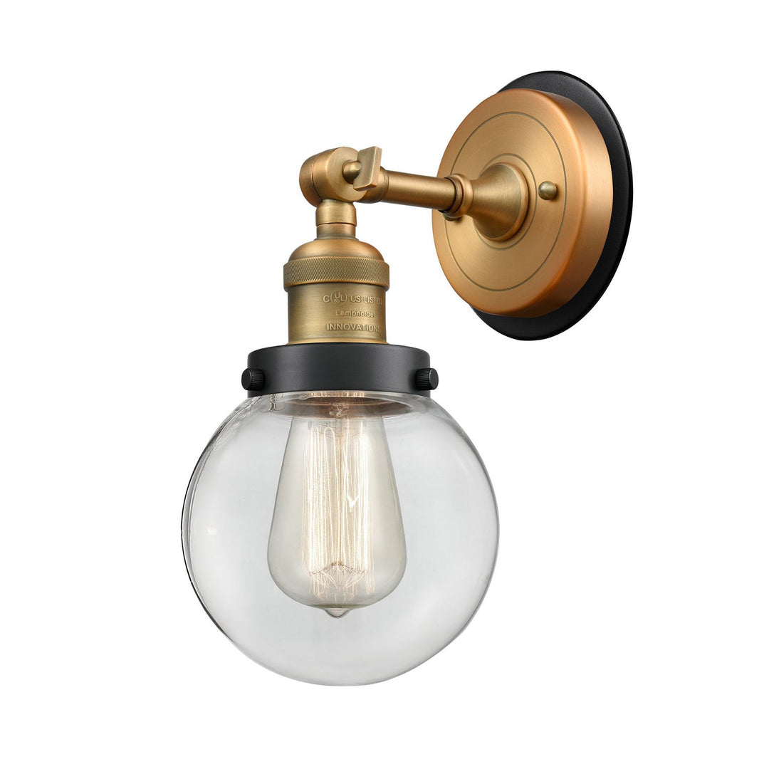 Innovations Franklin Restoration 203BB-BPBK-HRBK-G202-6 Wall Sconce Light - Brushed Brass