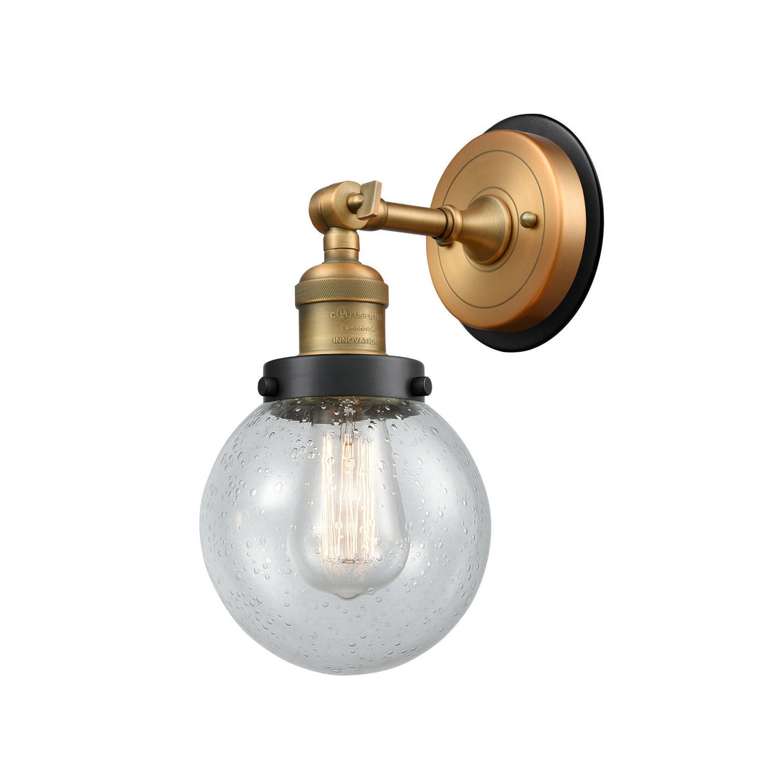 Innovations Franklin Restoration 203BB-BPBK-HRBK-G204-6 Wall Sconce Light - Brushed Brass